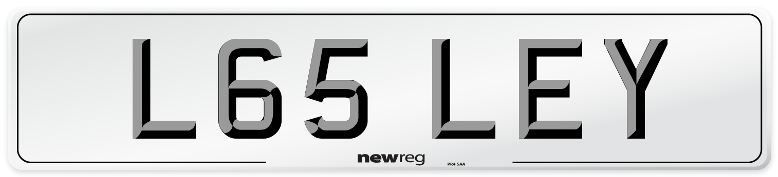 L65 LEY Number Plate from New Reg